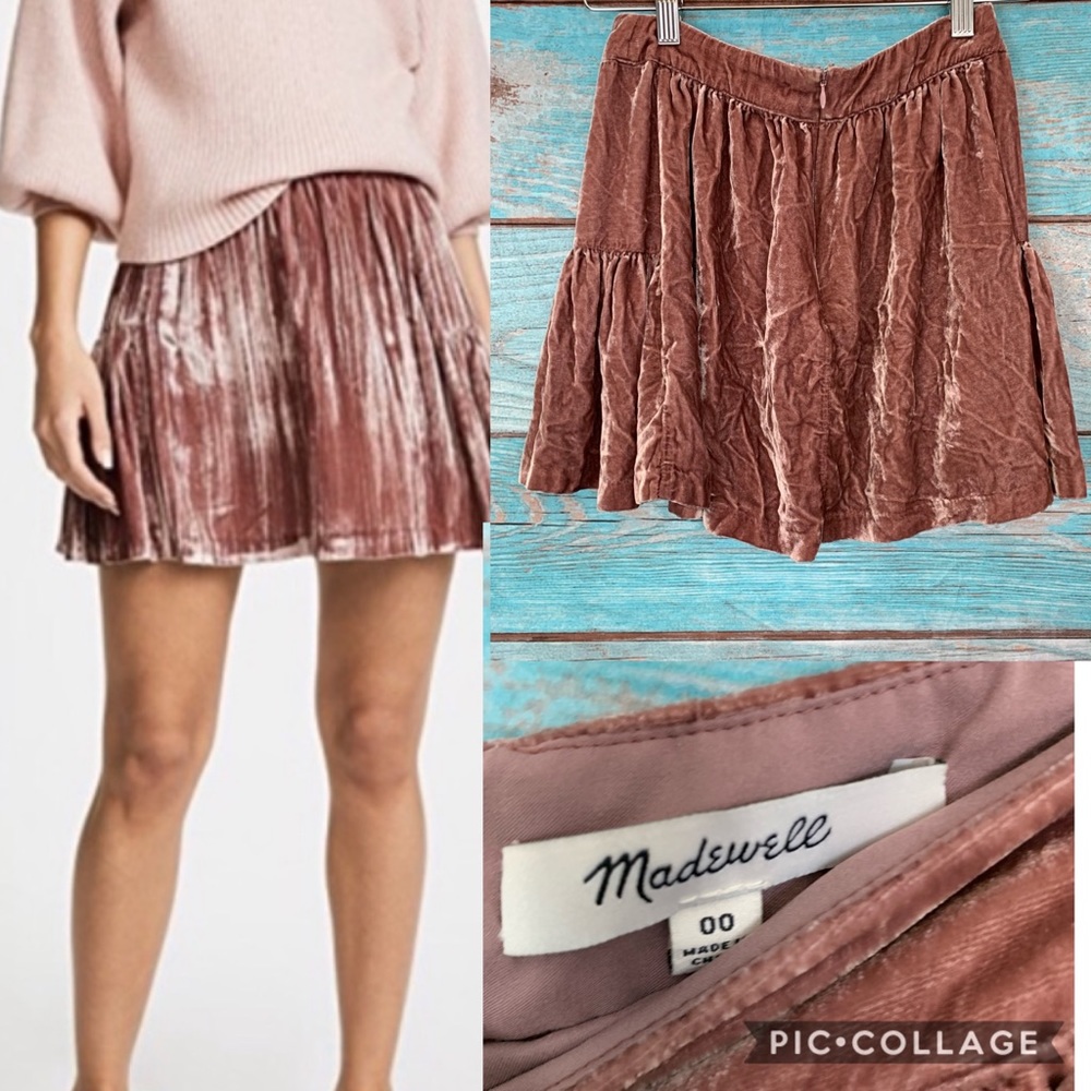 Madewell Crushed Velvet Mini Skirt Size 00